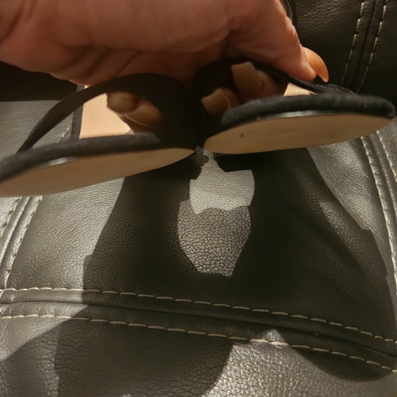 Aldo Luciaa Black Suede Open Toe Crystal Stone Block Heel NEW - Picture 4 of 9